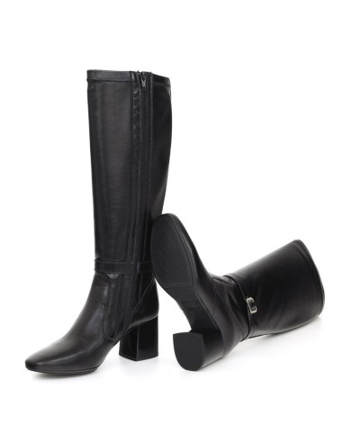 Black leather Women's high boots
