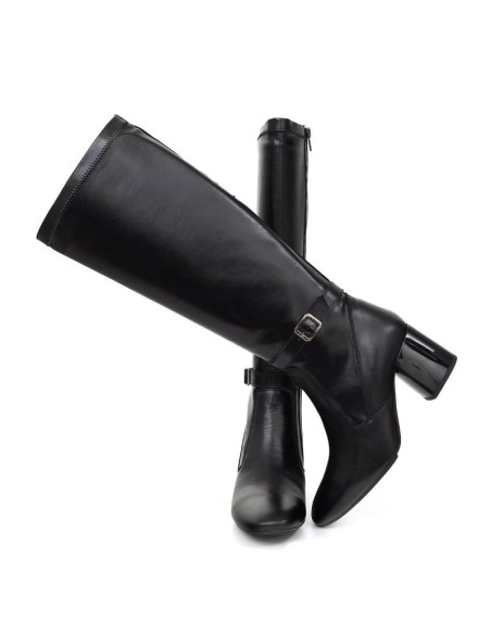 bottes femme de peau le noir W-NADOZA-BLACK