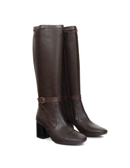 bottes femme de peau marron W-NADOZA-CUERO