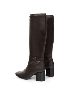 Brown leather Women's high boots 2