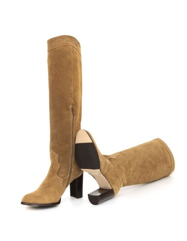 bottes femme suède beige W-SULEMI-BEIGE