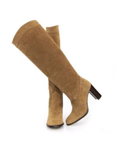 Botas de mujer de ante afelpado color beige