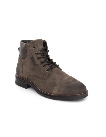 Botín de piel liso color beige