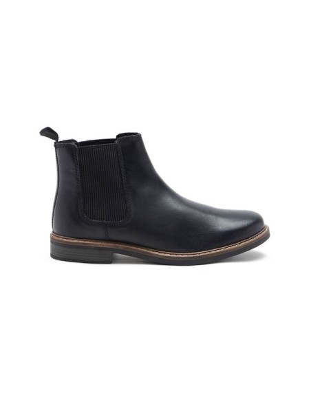 Black leather chelsea boots
