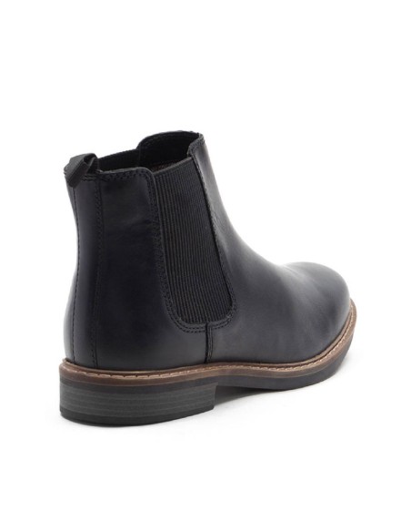 Black leather chelsea boots