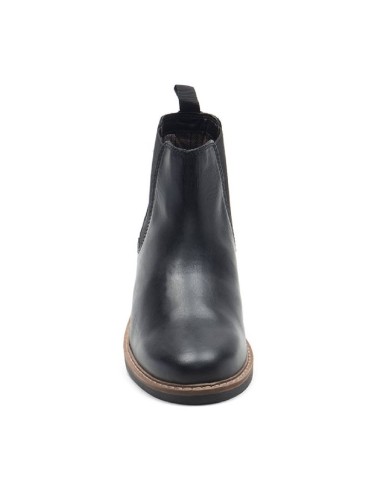 Black leather chelsea boots