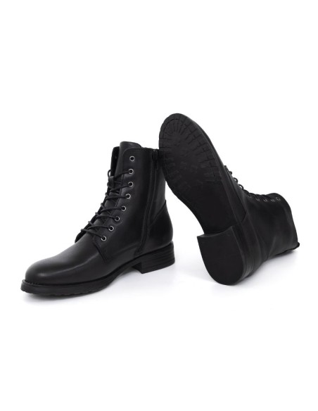 Black leather women's boots