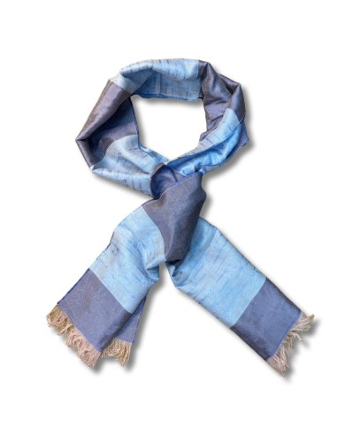 Foulard para mujer liso con rayas color azul