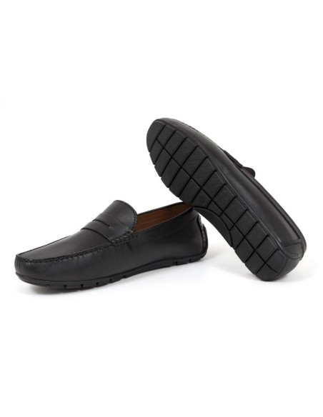 Mocassin de peau le noir ITULE-BLACK