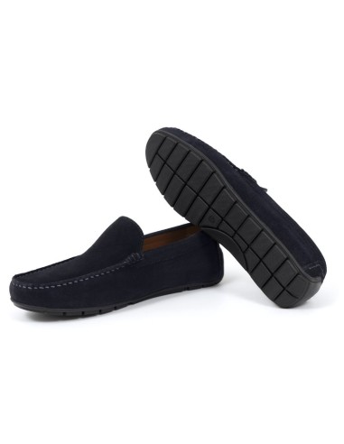 Blue suede moccasin