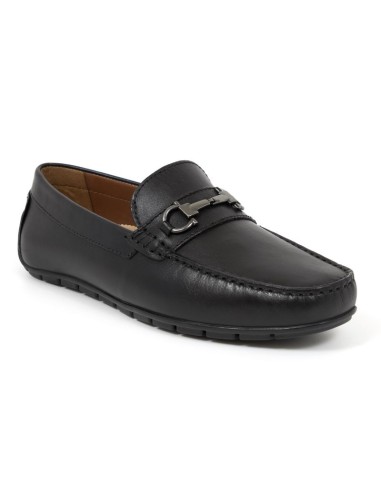 Black leather moccasin