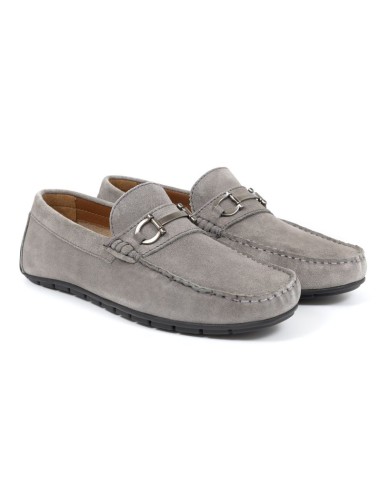 Grey suede moccasin
