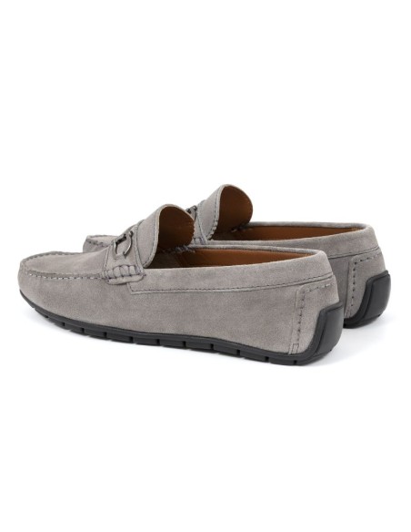 Grey suede moccasin