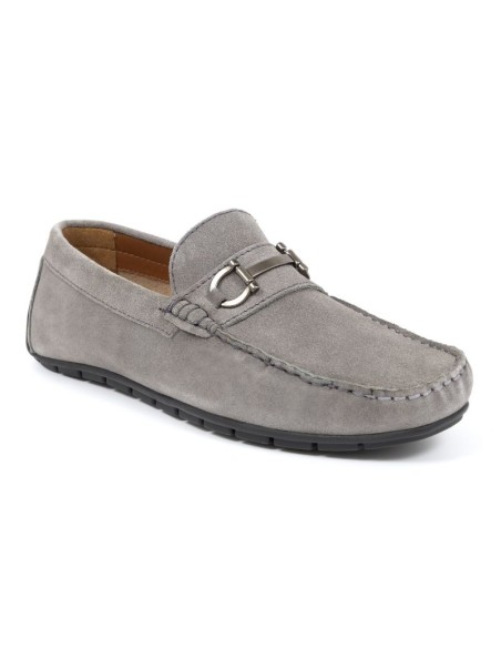 Grey suede moccasin