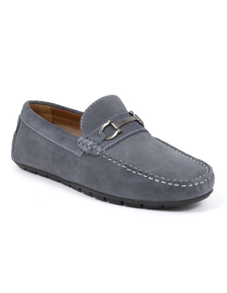 Blue suede moccasin