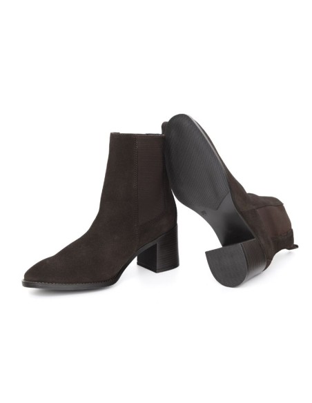 Brown leather women's boots