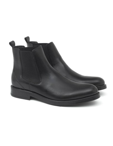 Bottine en cuir noir PADMEN-NEGRO