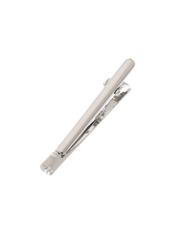 pinces à cravate laiton cuir-noir PIS-169126-PLATA