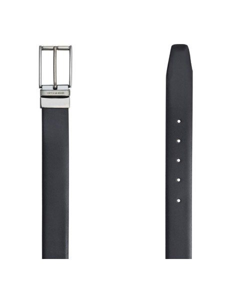 Cinturón de piel reversible color negro