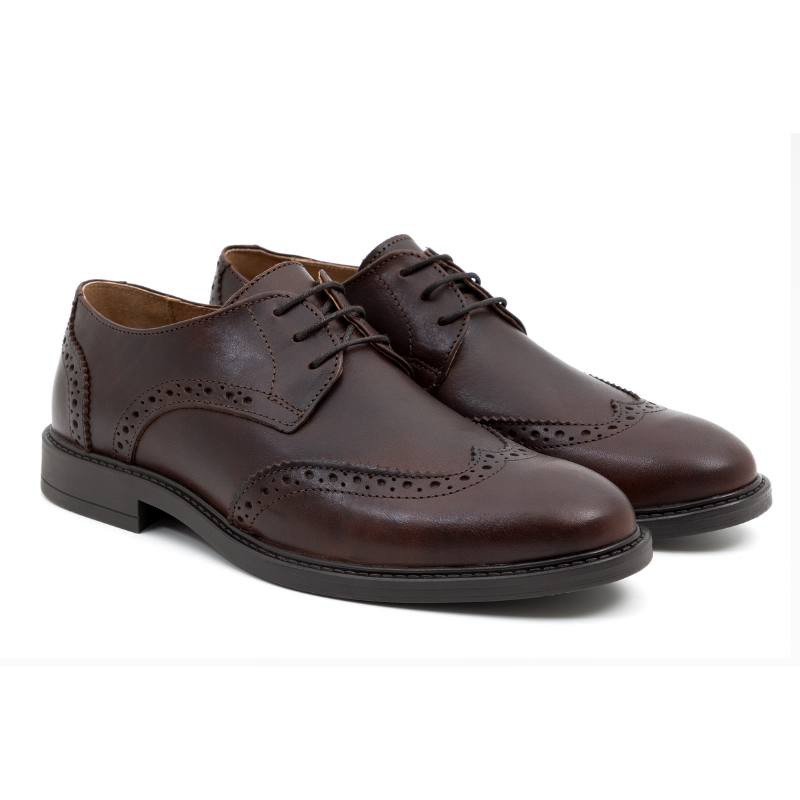 Derby en cuir marron PAOLO-MARRON