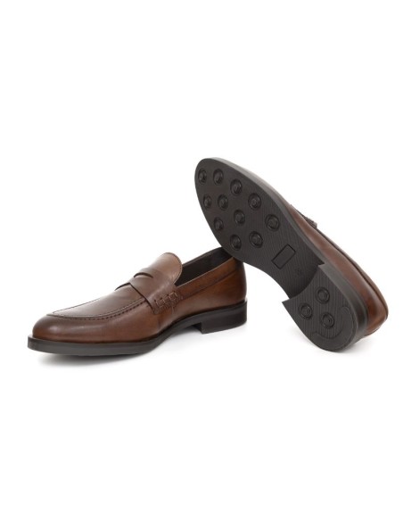 Mocassin de peau marron MIMOC-CUERO