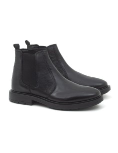 Botines Chelsea de piel con elástico lateral color negro