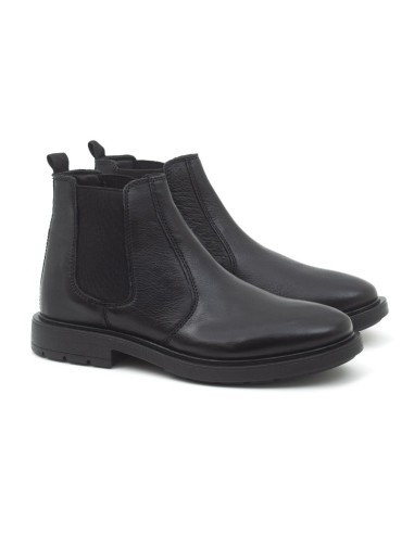 Black leather chelsea boots