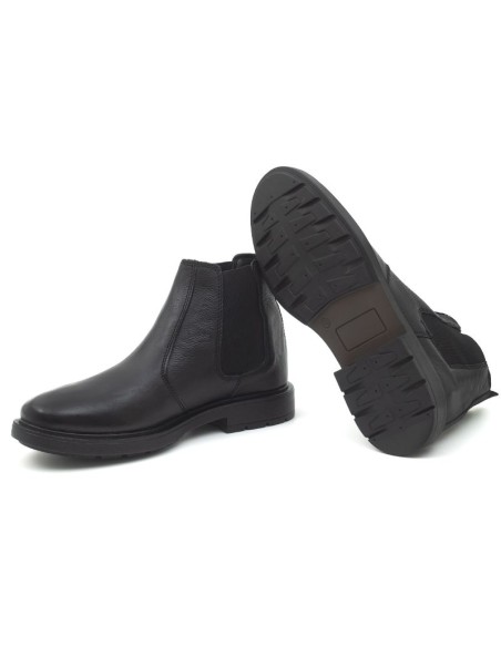 Black leather chelsea boots