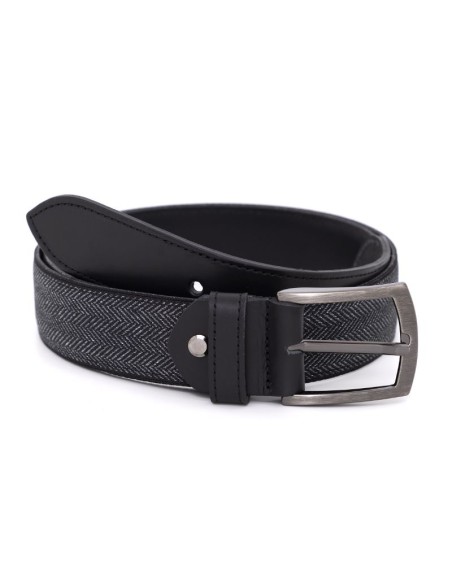 Ceinture combiné avec la peau le noir B-JASPER-NEGRO