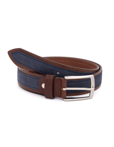 Blue nubuck belt