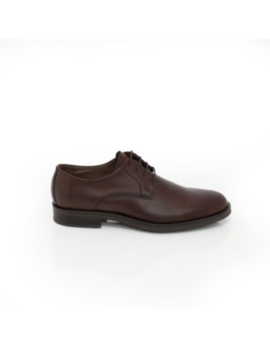 Derby de piel con costura color cuero