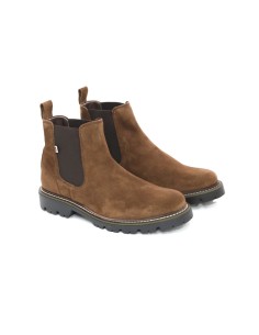Beige suede chelsea boots