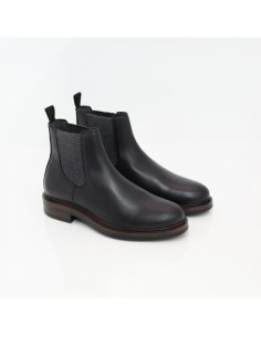 Black leather chelsea boots