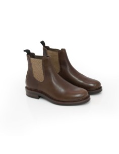 bottines chelsea de peau marron PANUCA-BROWN