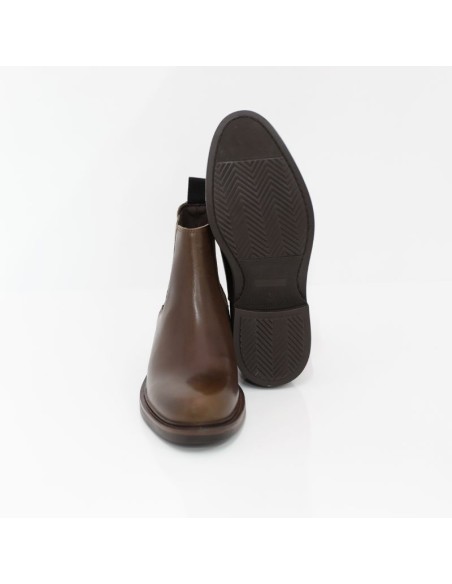 bottines chelsea de peau marron PANUCA-BROWN