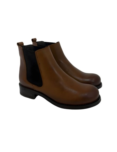 Brown leather women's boots
