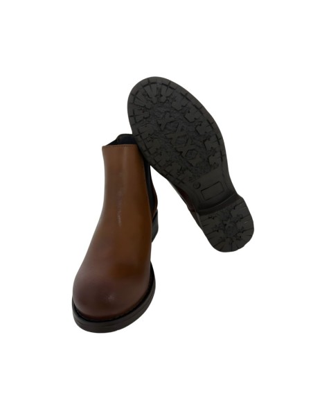 Brown leather women's boots