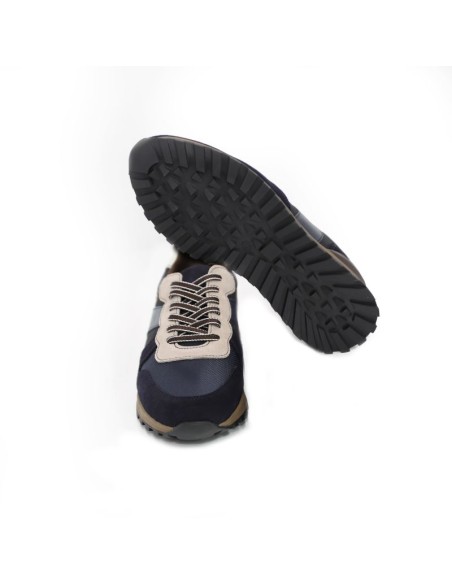 Blue leather sport shoe