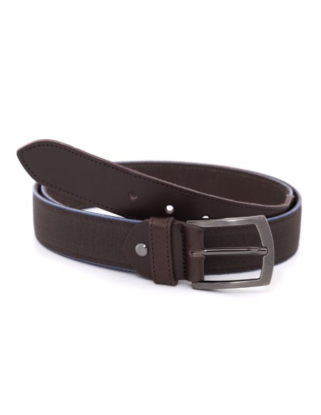 Ceinture combiné avec la peau marron B-JASPER-BROWN