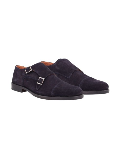 Blue suede monkstrap
