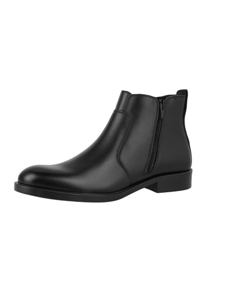 Black leather chelsea boots
