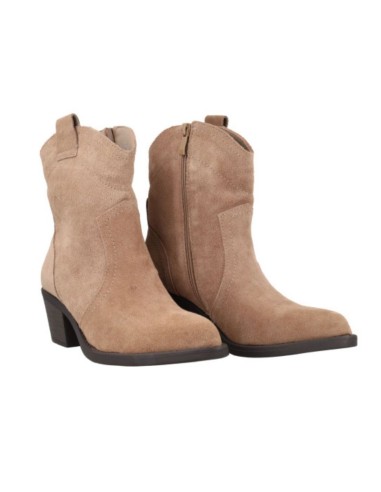 Beige velvet women's boots