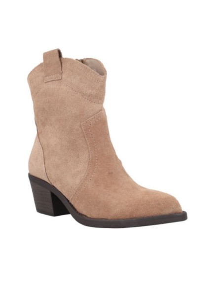 Beige velvet women's boots