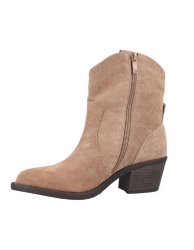 bottines femme velours beige W-CAROLE-BEIGE