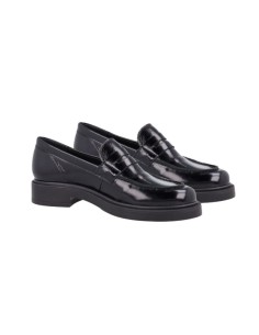 Black leather women's moccasins