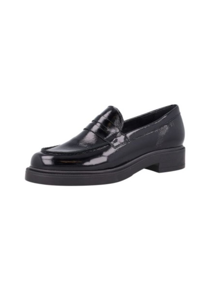 Black leather women's moccasins