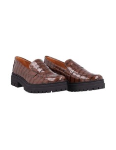 Mocasines de mujer de piel trenzado color beige