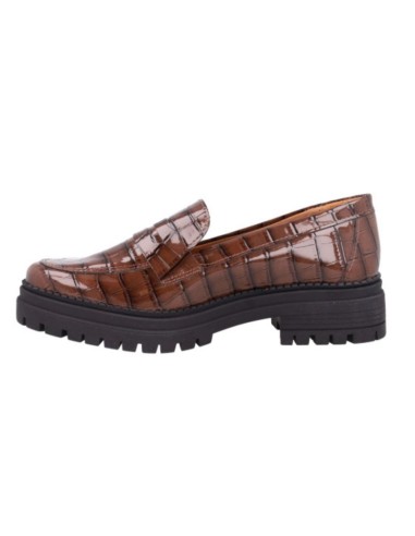 Mocasines de mujer de piel trenzado color beige