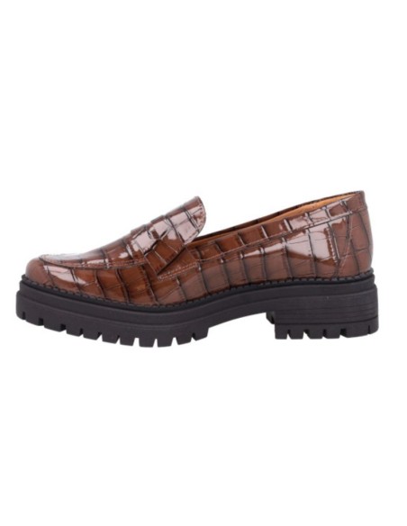 Mocasines de mujer de piel trenzado color beige