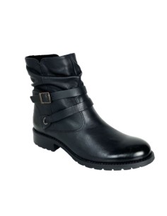 Botines de mujer de piel brogado color negro 2